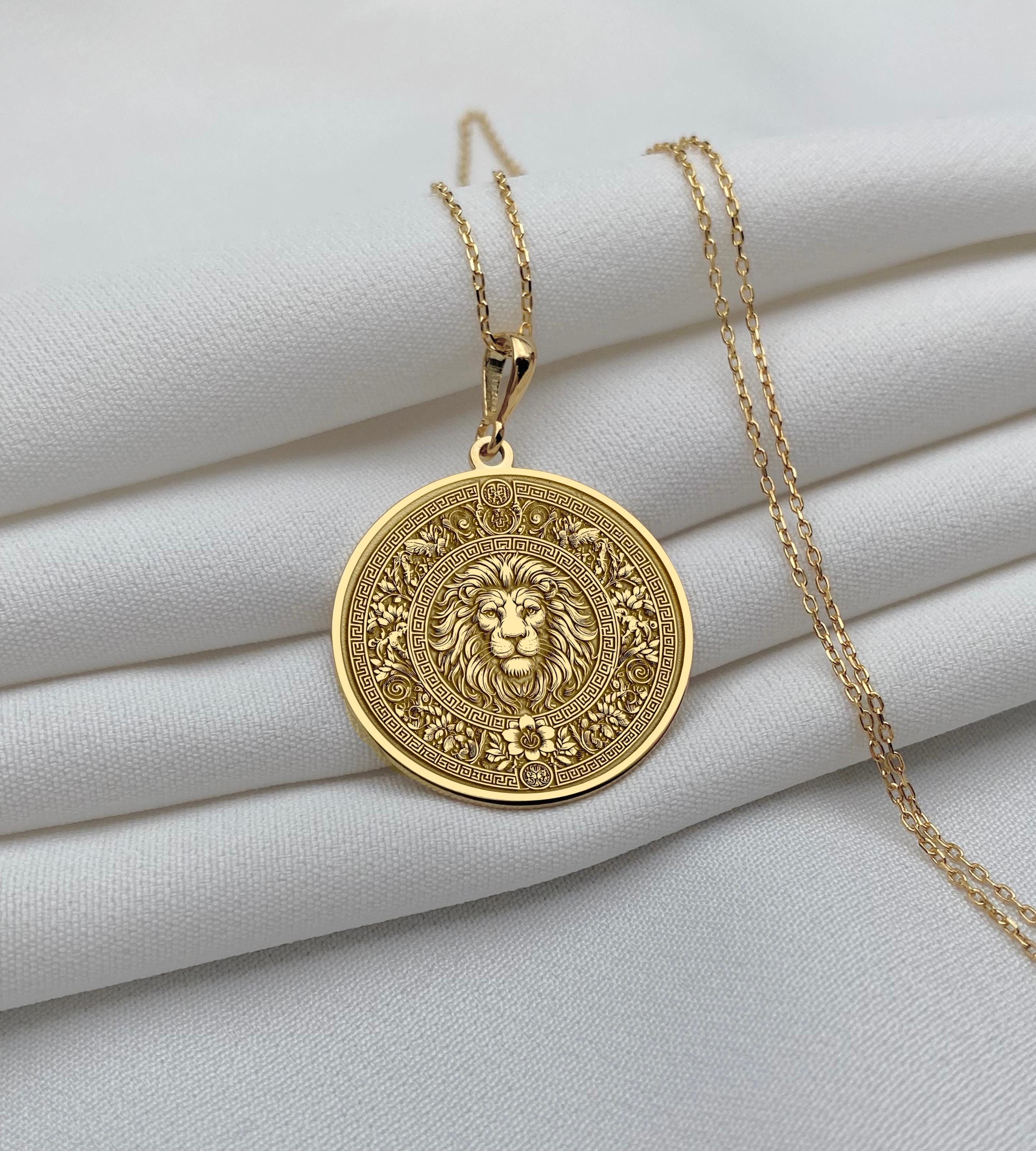 Ciondolo Leone Ruggente In Oro Giallo 10 Kt Vero – Gioiello Originale USA