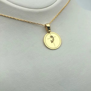 Tiny Cross Necklace, 14K Gold Virgin Mary Necklace, Minimalist Catholic Necklace, Christian Necklace, Religious Charm Necklace, Mom Gift