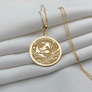 14K Gold Intereranatito Dance Halskette, Zierliche Elegante Künstlerische Tänzer Halskette, winzige Tänzerin Charm Anhänger, Minimalistischer Schmuck, Tänzerin Geschenk