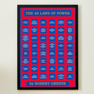 Pósters imprimibles de las 48 leyes del poder - Diseño exclusivo de Robert Greene + Bonus: 2 diseños + 6 pósteres de las Primeras Leyes GRATIS + IA del libro