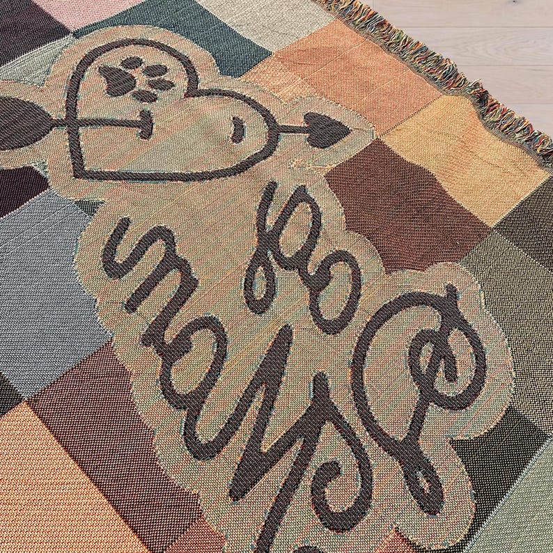 Back side of Dog Mom Blanket.