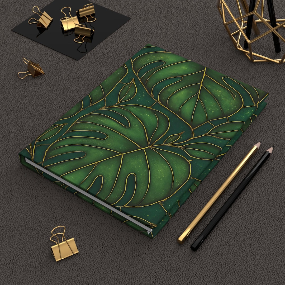 Plant Hardcover Notebook - Monstera Leaf Journal Gift for Houseplant ...