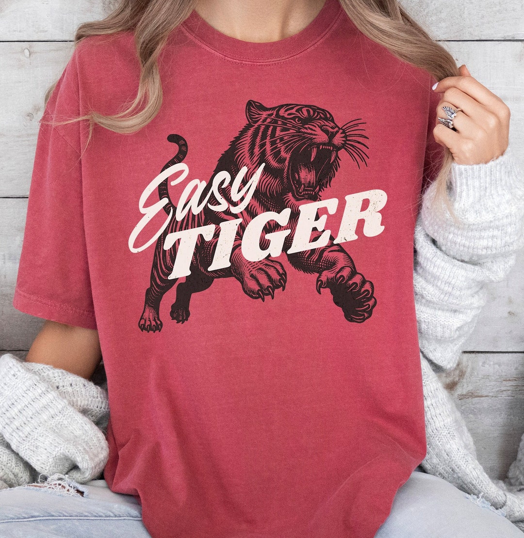 Retro Easy Tiger Graphic Heavy Cotton Tee