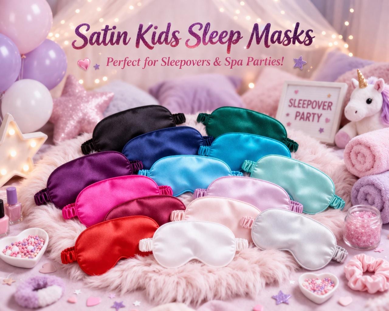 Personalized Satin Sleep Masks: Kids Sleepover Party Favors  display picture 1