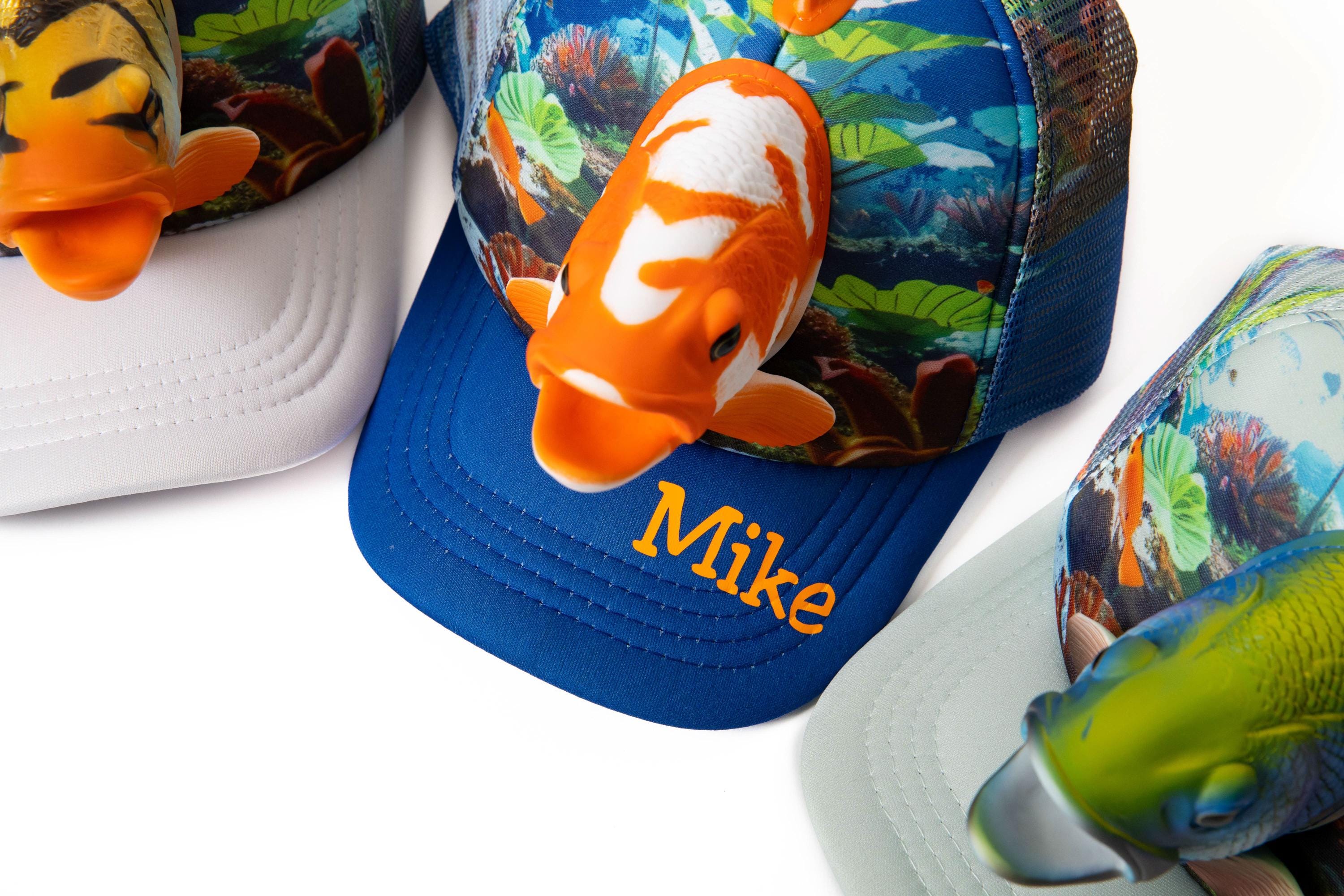 Kids 3D Fish Hat Personalized, Ocean Animal Trucker Cap, Custom