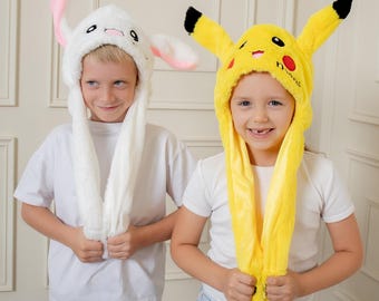 Moving ears hats, Cute Unicorn Hat, Moving Rabbit ears, Cartoon plus hat, Funny Plush hats, Duck Hats, Unicorn hats, Funny ears moving hats