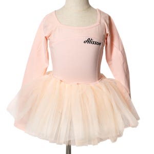 Personalized Girls Ballet Tutu Leotard, Custom Name Dance Outfit, Long sleeve Ballet Dress, Dancing leotards for girls, Girls Ballet outfit