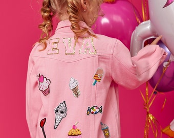 Personalized Kids Denim Jacket: Custom Name, Patched Jean Jacket