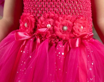 hot pink fairy dress Girls Hot Pink Fairy Costume: Tulle Dress, Wings & Headband