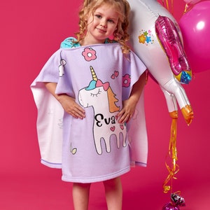 Personalized Kids Hooded Beach Towel: Custom Poncho Robe