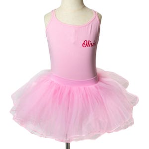 Personalized Girls Ballet Outfit – Custom Dance Leotard  Tutu Skirt Set – Toddler & Kids Ballerina Costume with Name for Recitals or Gifts