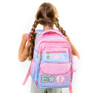 Custom Rainbow Unicorn Kids Backpack - Personalized School Bag