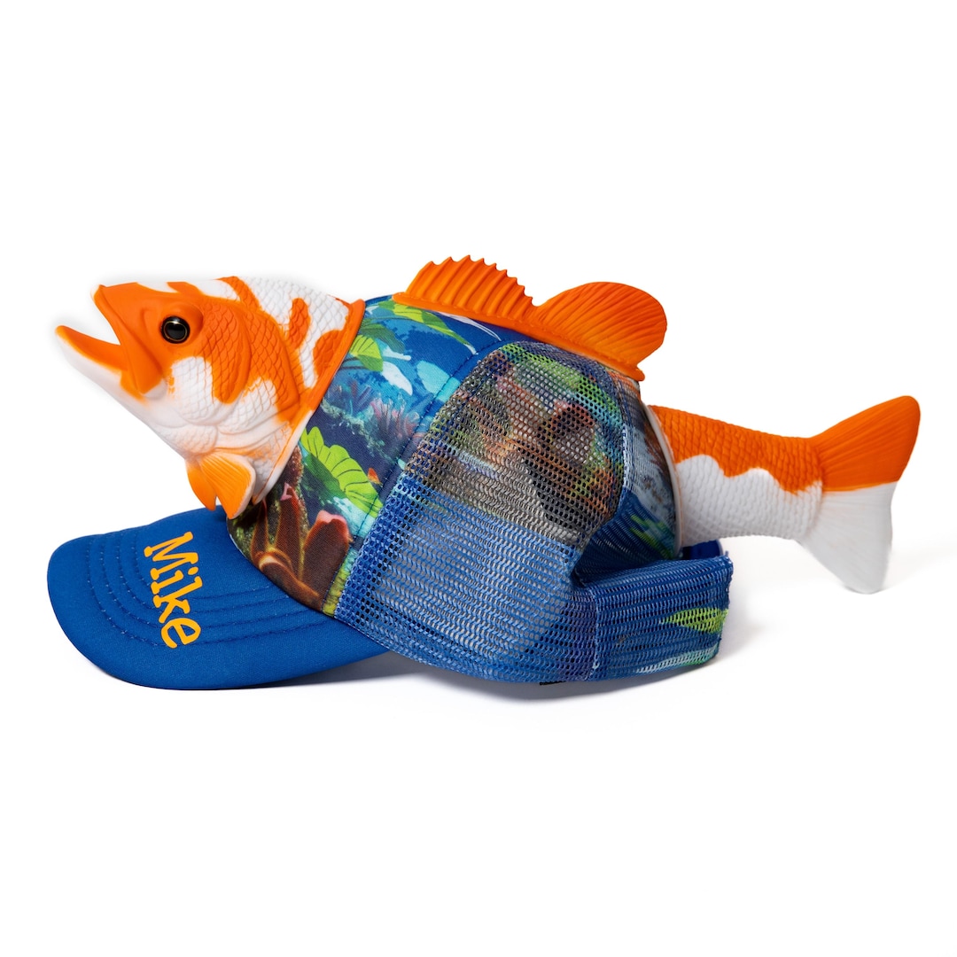 Kids 3D Fish Hat Personalized, Ocean Animal Trucker Cap, Custom