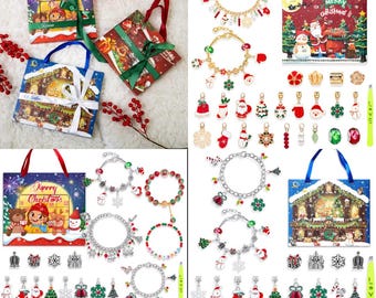Personalized Girls Christmas Advent Calendar: Bracelet & Charms Countdown