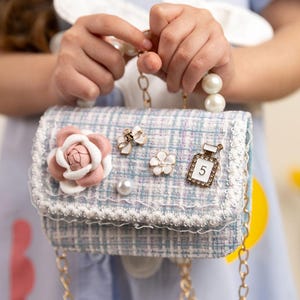 Porte-monnaie personnalisé en forme de perle pour petite fille, sac à main pour enfant avec noeud, sac personnalisé pour fille, sac à main pour fille, sac à main pour fille, sac à main cadeau d'anniversaire pour fille