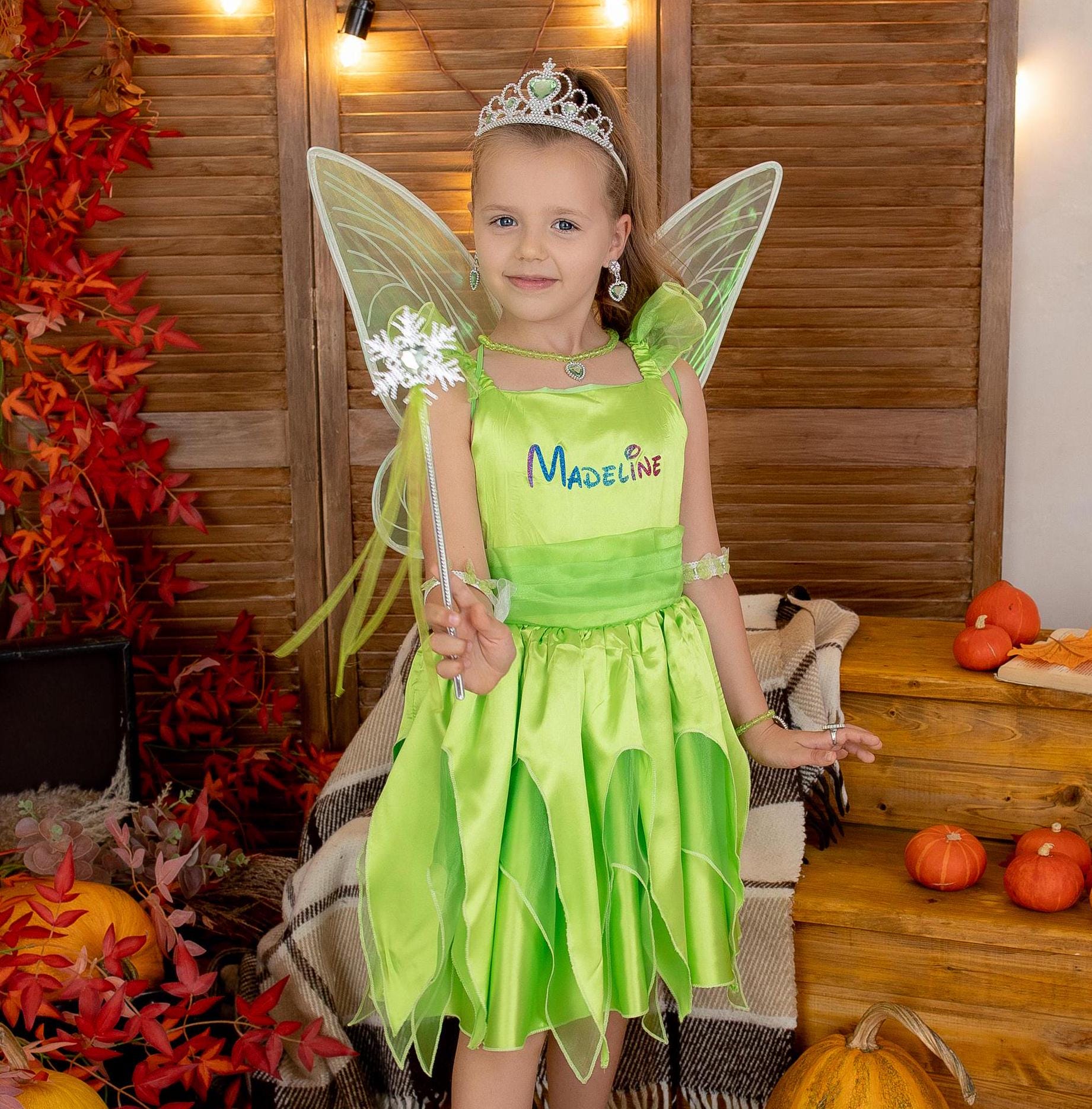 Personalized Fairy Dress with Wings: Custom Halloween Costume