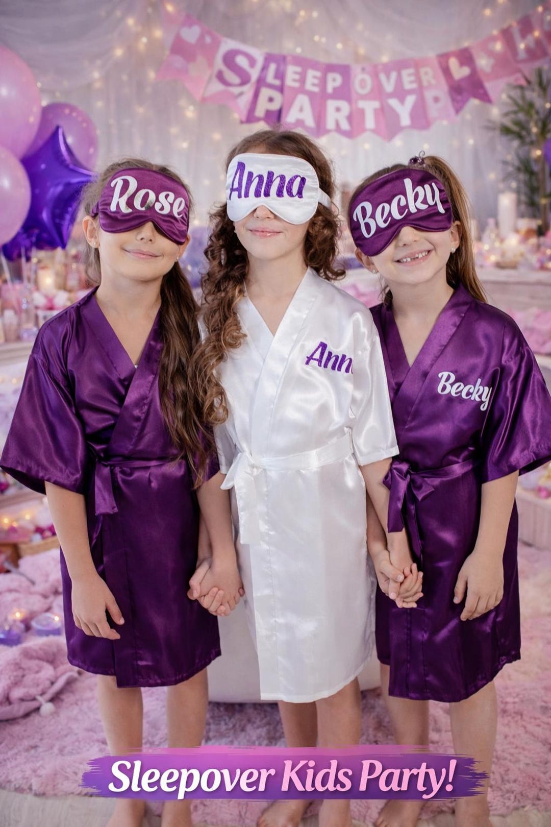 Robe de nuit rose à motifs des Fêtes, enfant | Souris Mini - Souris Mini