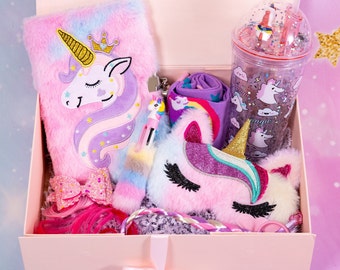 Magical unicorn gift box, Unicorn gift, Unicorn diary, Kids unicorn tumblers, Custom Unicorn Gift , kids unicorn sleep mask, Unicorn socks