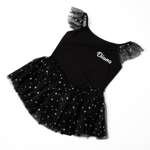 Personalized Girls Dance Leotard – Custom Name Ballet  Gymnastics Outfit for Kids – Sparkly Leotard for Toddlers & Girls Dance Class
