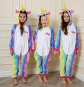 Personalized Plush Unicorn Jumpsuit: Rainbow Zipper Onesie