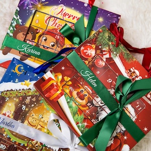Personalized Girls Advent Calendar, Holiday season gift, Custom Advent Calendar, Kids Christmas Countdown with bracelets and charms
