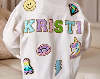 Personalized Kids Denim Jacket: Handmade Custom Name Patch Jacket
