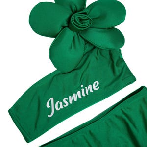 Personalized Flowers Bikini for Girls, Custom Flower Swimwear, Fashion Swimsuits for Girls, Girls Bikini, Kids swimwear, Kids Beach Swimsuit