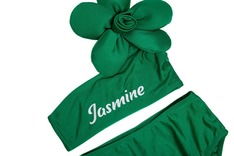 Personalized Flowers Bikini for Girls, Custom Flower Swimwear, Fashion Swimsuits for Girls, Girls Bikini, Kids swimwear, Kids Beach Swimsuit