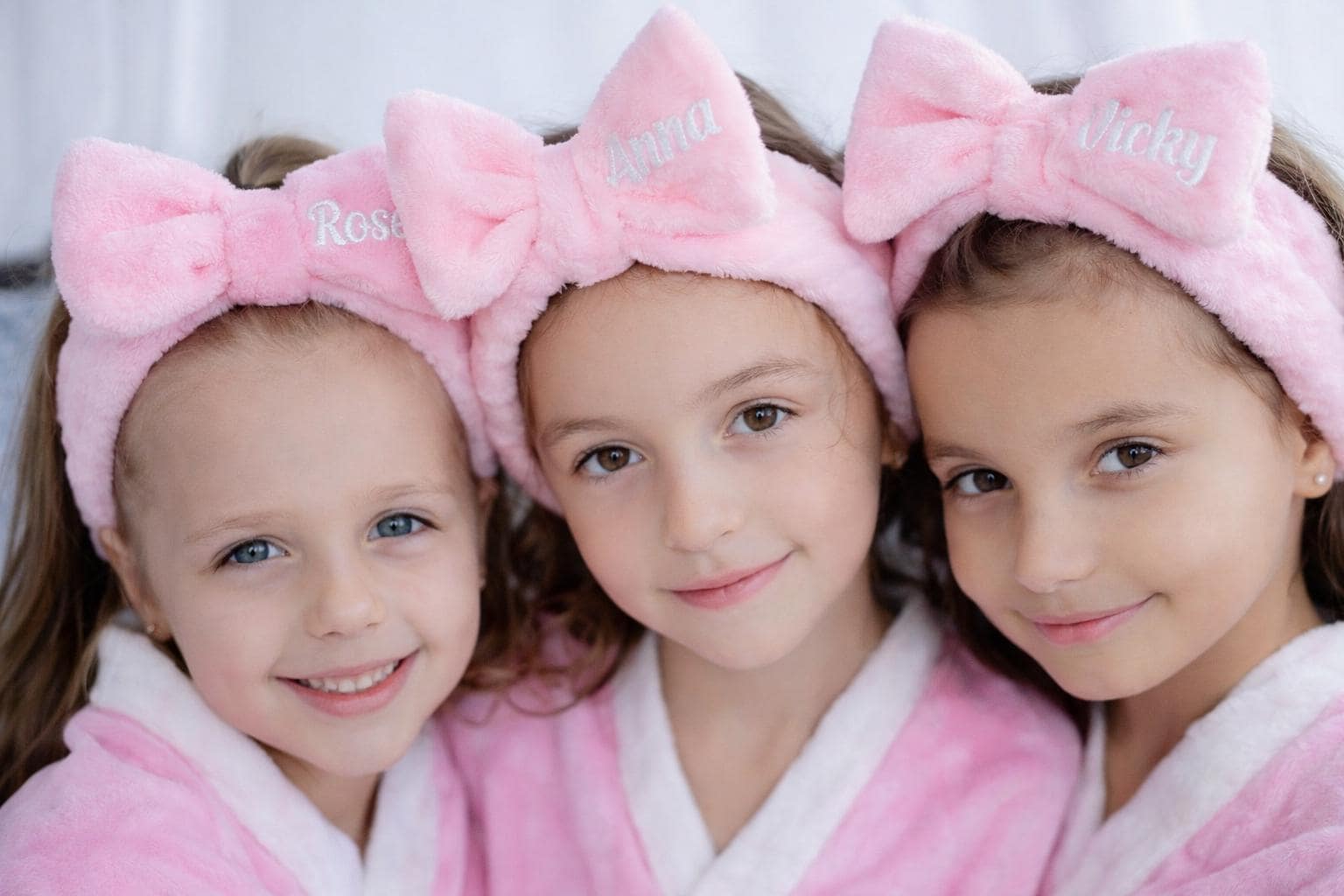Personalized Kids Spa Headband: Soft Bow, Sleepover Party 