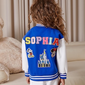 Personalized Kids Varsity Jacket: Custom Name Patches, Unicorn Bomber