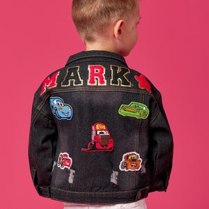 Kids Jean jacket, Personalized denim jacket, Chenille patch jacket for kids, Birthday gift for boys, Custom Jean jacket with patches for kid