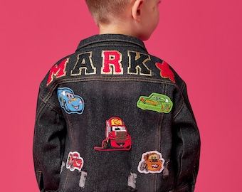 Personalized Kids Denim Jacket: Chenille Name Patch, Birthday Gift