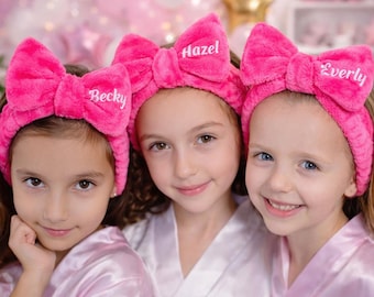 Kids Spa Party Headbands, Personalized Spa Headbands for Girls, Kids Sleepover Party, Spa Birthday Set, Girls Pamper Party Accessories