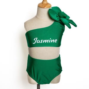 Personalized Flowers Bikini for Girls, Custom Flower Swimwear, Fashion Swimsuits for Girls, Girls Bikini, Kids swimwear, Kids Beach Swimsuit