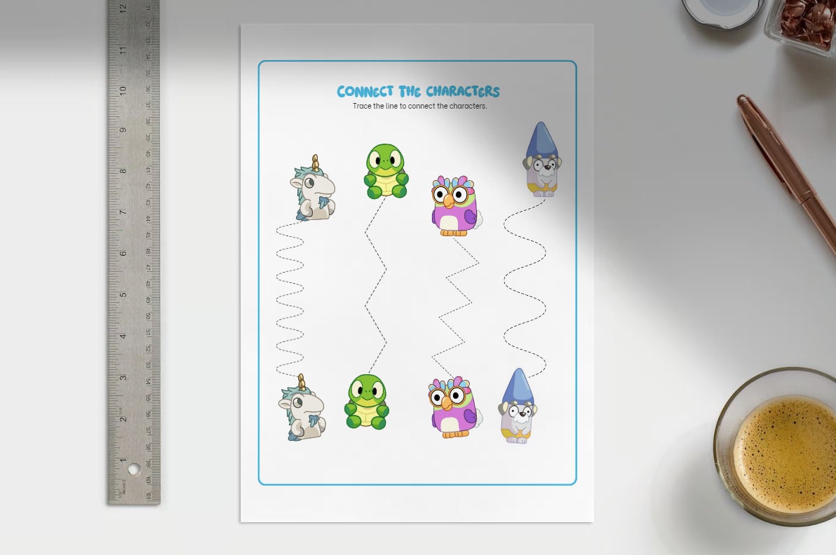 Bluey Characters Tracing Worksheet Busy Book for Kids, Printable ...