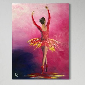 Ballerina Art Print: Acrylic Painting on Matte Paper