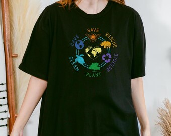 Comfort Colors® Earth Day Shirt, Rettungsrettungs-Plane Clean Care Shirt, Erdbewusstseins-Shirt, Umwelt-Shirt, Save Earth Tshirt