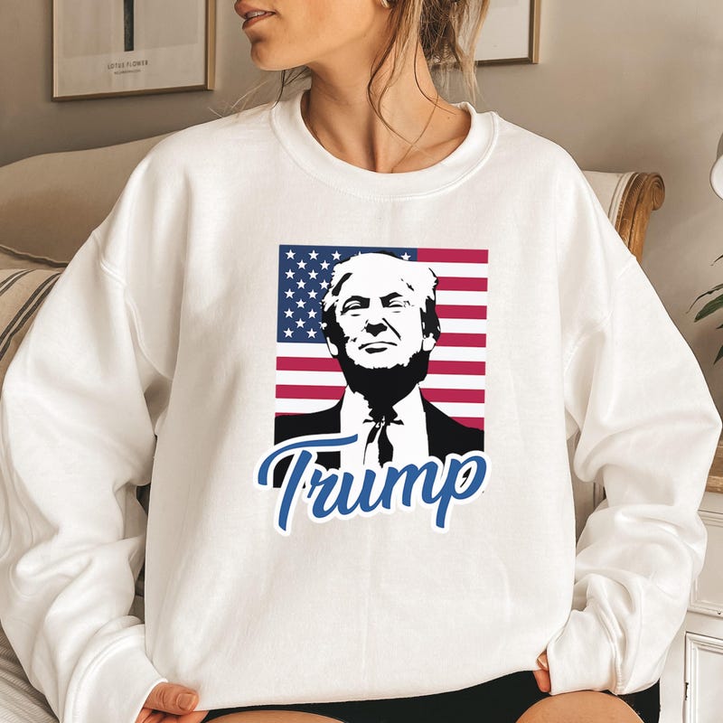 I Love Trump Sweatshirt - Amerikanisches Flaggenherz Design