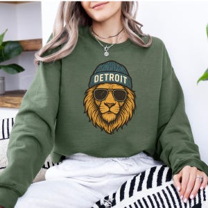 Vintage Detroit Football Mascot Sweatshirt, Lion Football Sweatshirt, Lion Mascot Shirt, Football Game Day Gifts, Detroit Football Fan Shirt