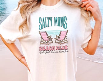 Comfort Colors® Salty Moms Beach Club Shirt, The Beach Club Shirts, Aesthetic Beach Shirt, Mother’s Day Shirt Gift, Summer Vibes Shirts