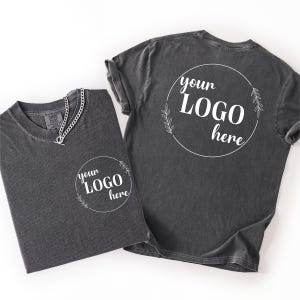 Custom Company Logo Comfort Colors T-shirts, Business Logo Shirt, Personalized Double Sided Print Shirts