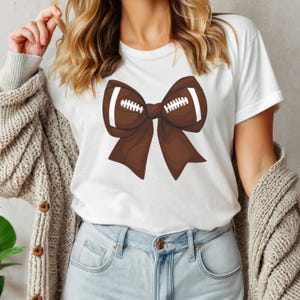 Coquette Football Shirt, Football Bow Shirt, Football Mom Shirt, Game Day Shirt, Fall Football Season Tee, Sports Gift, Football Season Tee