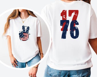 Camiseta retro de EE. UU. de 1776, camiseta del 4 de julio, camiseta de Estados Unidos, camiseta patriótica de EE. UU., camisetas del Día de la Independencia, camiseta con la bandera estadounidense, regalo para estadounidenses