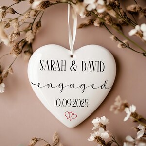 Engaged Ornament 2025, Custom Engagement Ornament with Names & Date, Personalized Wedding Ornament, Personalised Engagement Gift