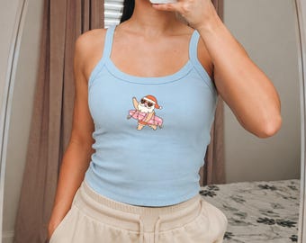 Christmas In July Tank Top, Santa Summer Women Tee, Xmas Summer Gift