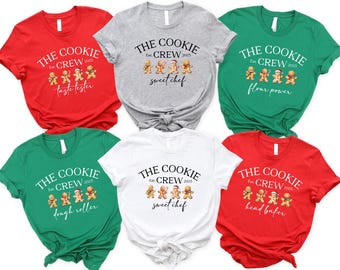 Custom Cookie Crew-shirt, bijpassende kerstshirts voor het hele gezin, Xmas Baking-T-shirt, groepsshirt vakantie