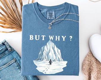 Comfort Colors® Penguin But Why Mountain Shirt, Nihilist Penguin Meant For Greater Funny Meme Tee