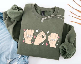 Mom Sign Language Sweatshirt, ASL Shirt For Mom, American Sign Language Shirt, ASL Shirt, Mother's Day Gift, Gift For Mom, Cute Mom Sweater