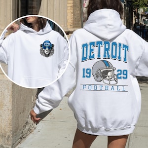 Detroit Football Sweatshirt and Hoodie, Lions Mascot Football Sweater, Detroit Football Fan Gifts, Game Day Shirts