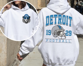 Detroit Football Sweatshirt and Hoodie, Lions Mascot Football Sweater, Detroit Football Fan Gifts, Game Day Shirts